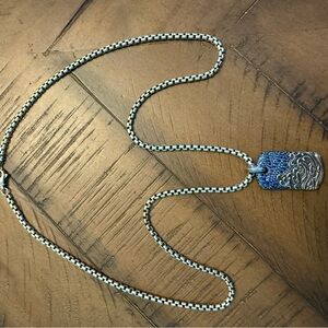 David Yurman Blue Sapphire Men's Necklace
